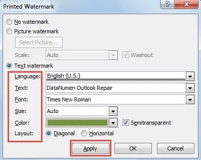 apply watermark to entire word document