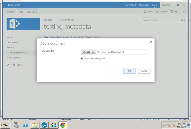 sharepoint document library to access database