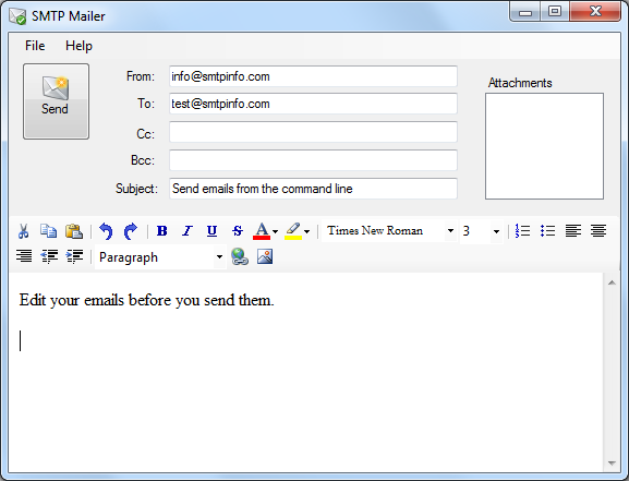 the batch document should be sent as an email attachment