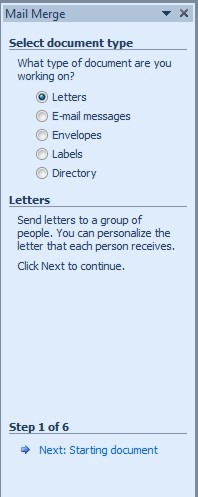in a mail merge what is the main document