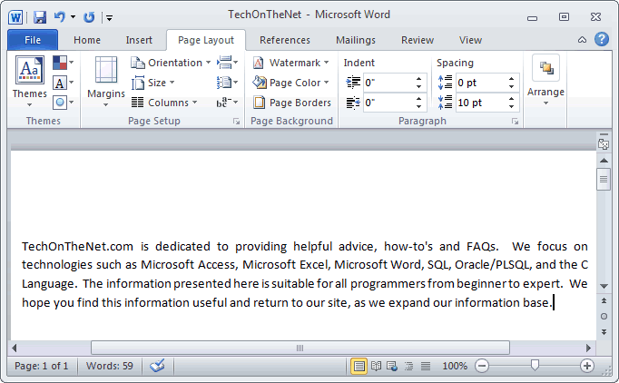 go to end of document word 2010 vba