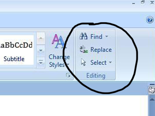 editing a document in ms word 2007