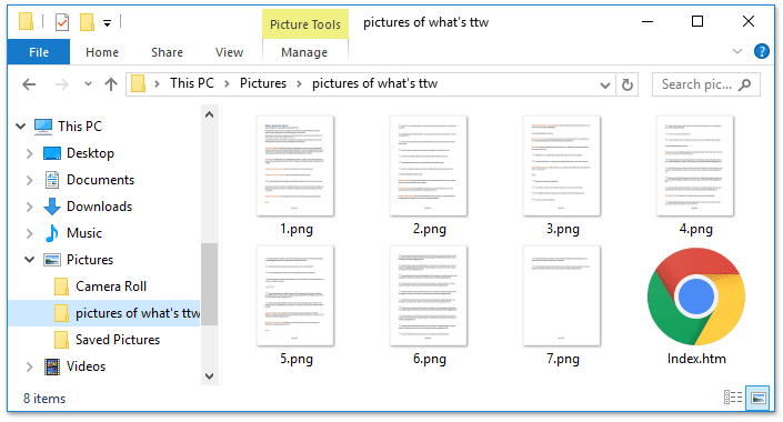 how to save images from word document