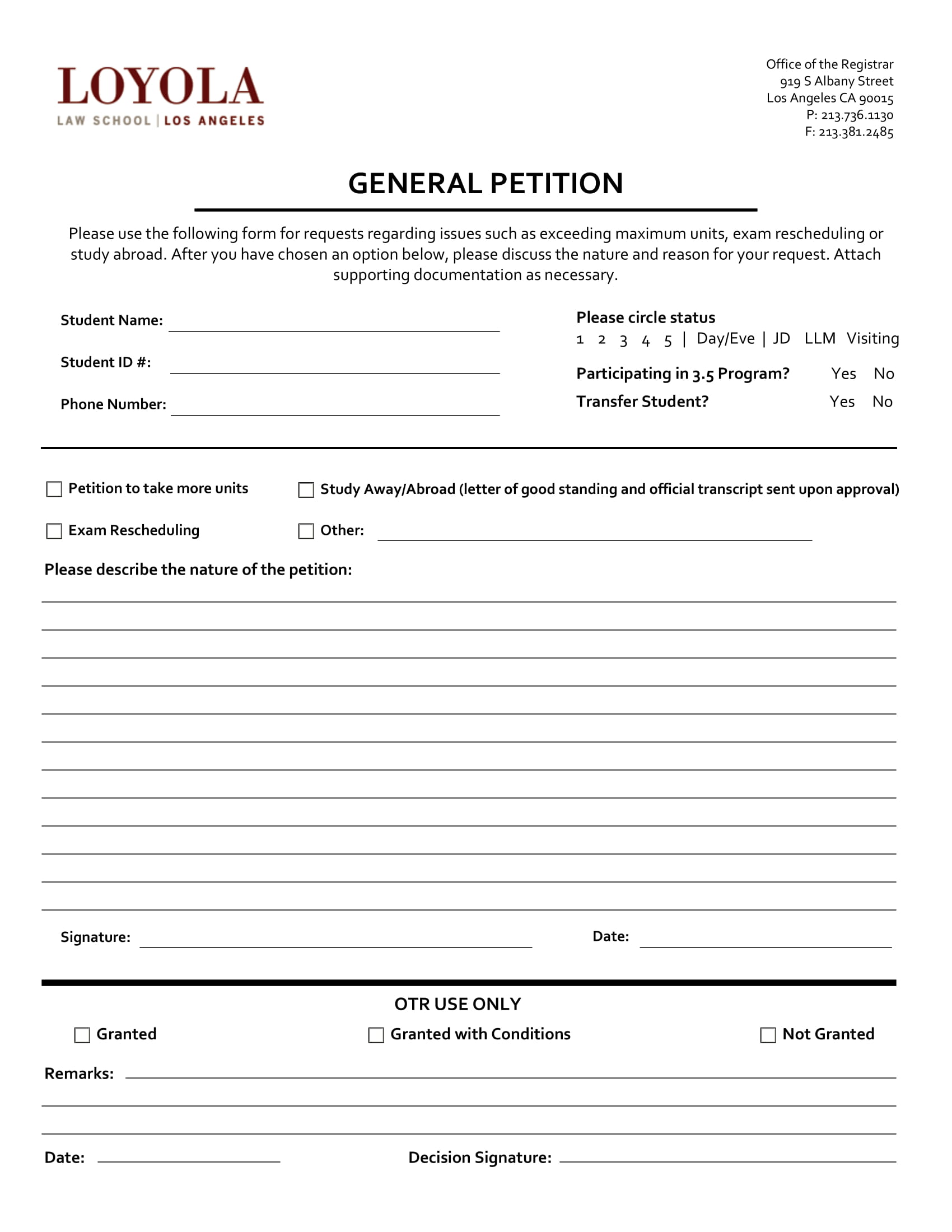 petition a legal binding document