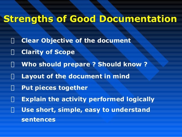 what is proper documentation