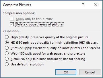 how to compress pictures in a word document