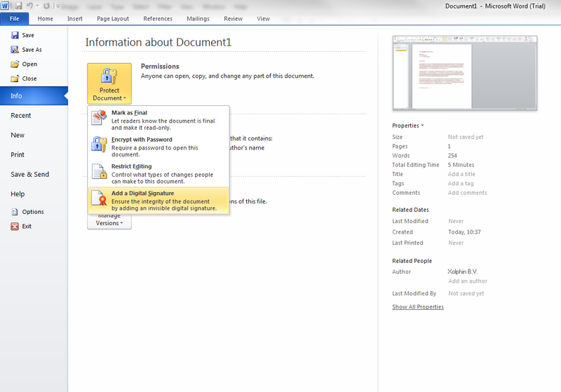 how to email document from word