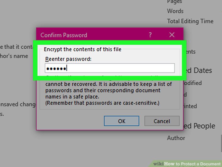 lock excel document with password