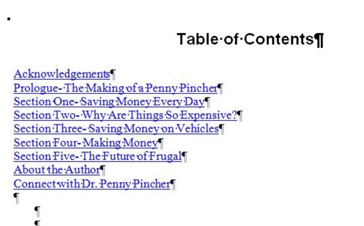 remove table of contents links in word document